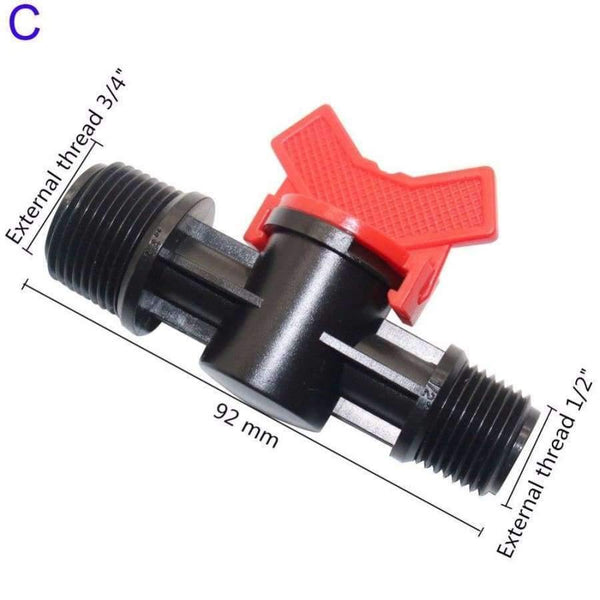 Planet Gates 5 Pcs Plastic Coupling Pipe Irrigation Hose Switch Valve 3 models Switches Garden Watering Supplies External thread