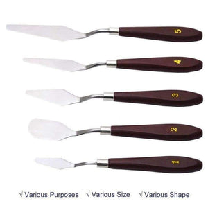 Planet Gates 5 PCS/Set Painting Supplies Stainless Steel Palette Knife Mixed Scraper Set for Artist Oil Painting Art Supplies
