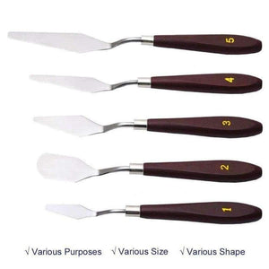 Planet Gates 5 PCS/Set Painting Supplies Stainless Steel Palette Knife Mixed Scraper Set for Artist Oil Painting Art Supplies
