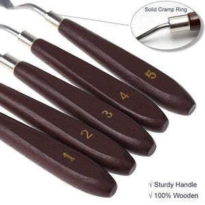 Planet Gates 5 PCS/Set Painting Supplies Stainless Steel Palette Knife Mixed Scraper Set for Artist Oil Painting Art Supplies
