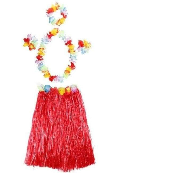 Planet Gates 5 pcs set red / 30cm 5PCS/set Plastic Fibers Women Grass Skirts Hula Skirt Hawaiian costumes 30CM/40/CM60CM Ladies Dress Up Festive & Party Supplies