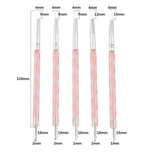 Planet Gates 5 Pcs/Sets Nail Art Pen 2 In 1 Double Ends Dotting Drawing Painting UV Gel Liner Polish Brush Set Nail Art Dotting Tools