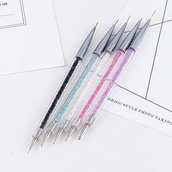 Planet Gates 5 Pcs/Sets Nail Art Pen 2 In 1 Double Ends Dotting Drawing Painting UV Gel Liner Polish Brush Set Nail Art Dotting Tools