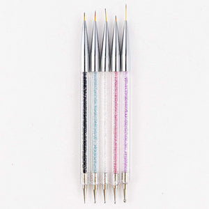 Planet Gates 5 Pcs/Sets Nail Art Pen 2 In 1 Double Ends Dotting Drawing Painting UV Gel Liner Polish Brush Set Nail Art Dotting Tools