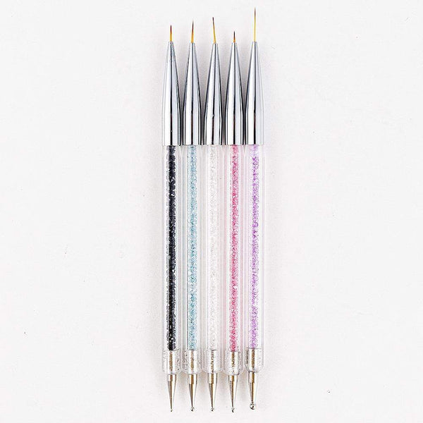 Planet Gates 5 Pcs/Sets Nail Art Pen 2 In 1 Double Ends Dotting Drawing Painting UV Gel Liner Polish Brush Set Nail Art Dotting Tools