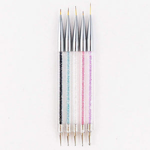 Planet Gates 5 Pcs/Sets Nail Art Pen 2 In 1 Double Ends Dotting Drawing Painting UV Gel Liner Polish Brush Set Nail Art Dotting Tools