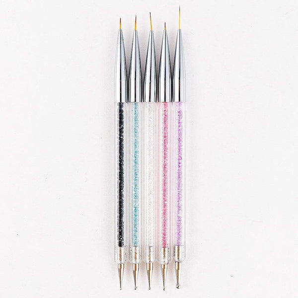 Planet Gates 5 Pcs/Sets Nail Art Pen 2 In 1 Double Ends Dotting Drawing Painting UV Gel Liner Polish Brush Set Nail Art Dotting Tools