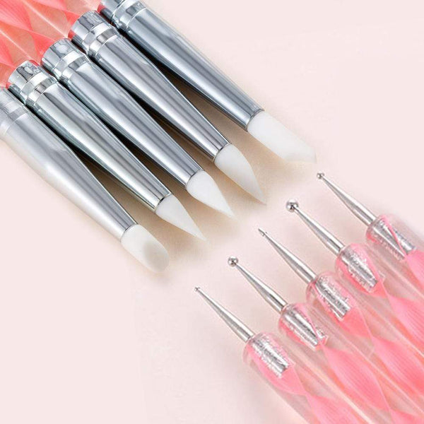 Planet Gates 5 Pcs/Sets Nail Art Pen 2 In 1 Double Ends Dotting Drawing Painting UV Gel Liner Polish Brush Set Nail Art Dotting Tools