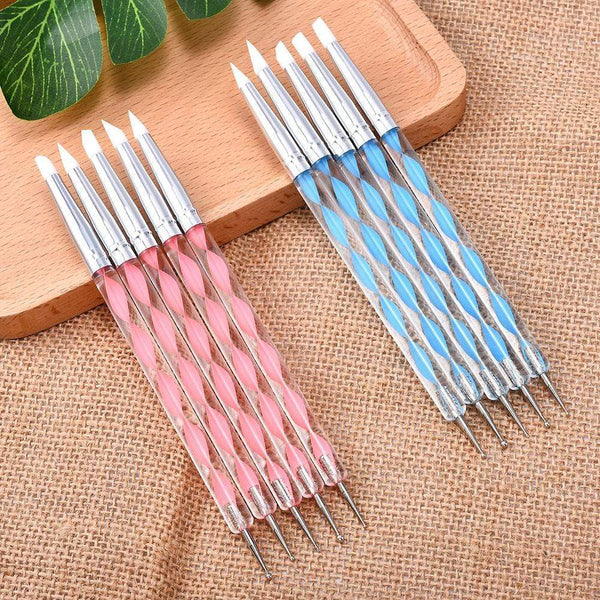 Planet Gates 5 Pcs/Sets Nail Art Pen 2 In 1 Double Ends Dotting Drawing Painting UV Gel Liner Polish Brush Set Nail Art Dotting Tools