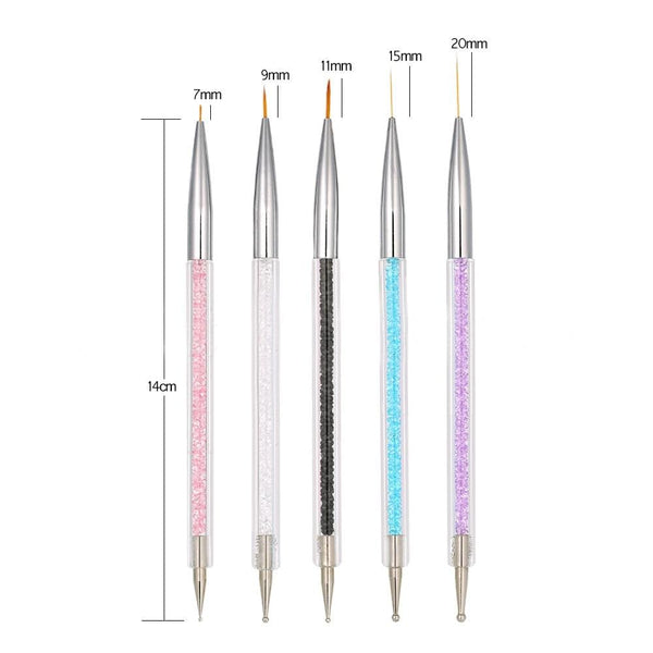 Planet Gates 5 Pcs/Sets Nail Art Pen 2 In 1 Double Ends Dotting Drawing Painting UV Gel Liner Polish Brush Set Nail Art Dotting Tools