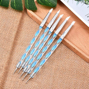 Planet Gates 5 Pcs/Sets Nail Art Pen 2 In 1 Double Ends Dotting Drawing Painting UV Gel Liner Polish Brush Set Nail Art Dotting Tools