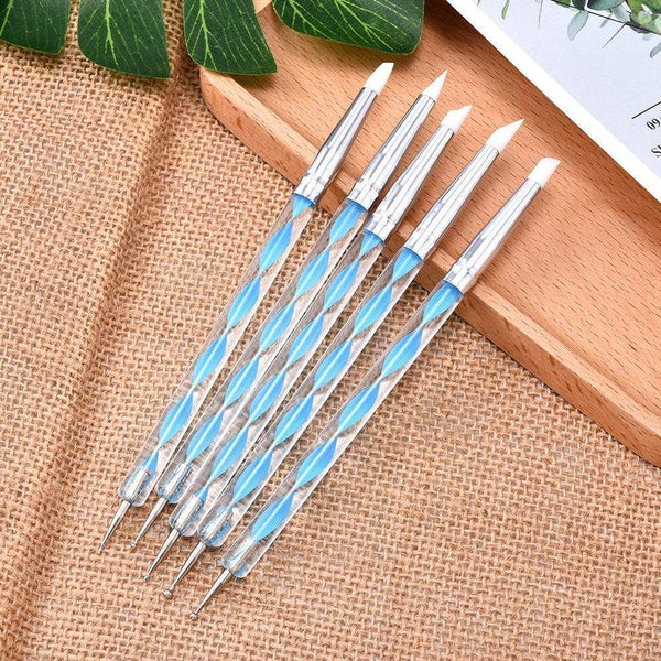 Planet Gates 5 Pcs/Sets Nail Art Pen 2 In 1 Double Ends Dotting Drawing Painting UV Gel Liner Polish Brush Set Nail Art Dotting Tools