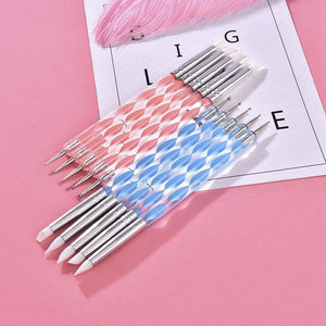 Planet Gates 5 Pcs/Sets Nail Art Pen 2 In 1 Double Ends Dotting Drawing Painting UV Gel Liner Polish Brush Set Nail Art Dotting Tools
