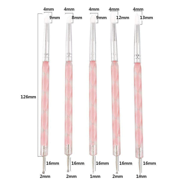 Planet Gates 5 Pcs/Sets Nail Art Pen 2 In 1 Double Ends Dotting Drawing Painting UV Gel Liner Polish Brush Set Nail Art Dotting Tools