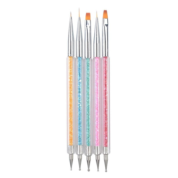 Planet Gates 5 Pcs/Sets Nail Art Pen 2 In 1 Double Ends Dotting Drawing Painting UV Gel Liner Polish Brush Set Nail Art Dotting Tools