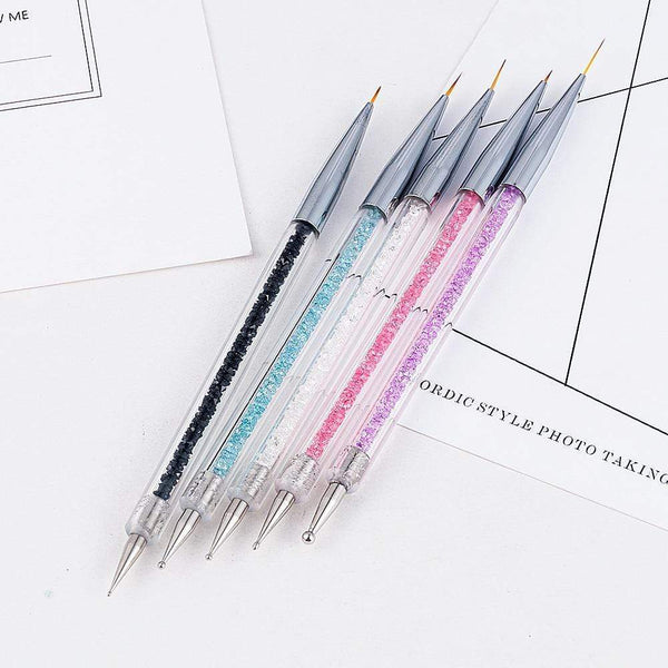 Planet Gates 5 Pcs/Sets Nail Art Pen 2 In 1 Double Ends Dotting Drawing Painting UV Gel Liner Polish Brush Set Nail Art Dotting Tools