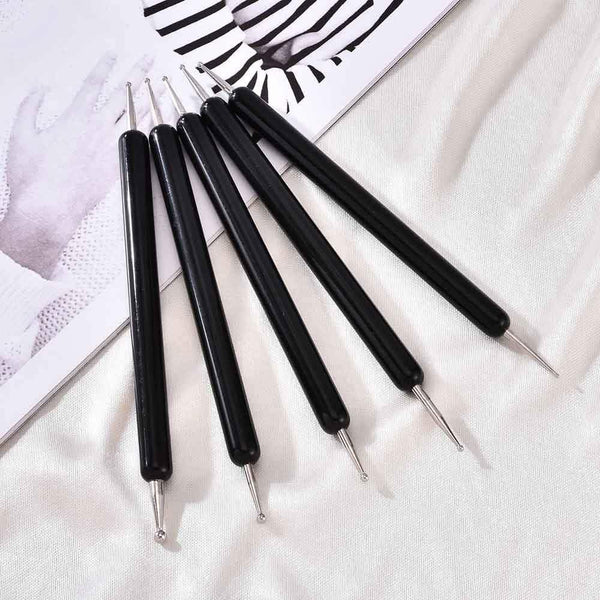 Planet Gates 5 Pcs/Sets Nail Art Pen 2 In 1 Double Ends Dotting Drawing Painting UV Gel Liner Polish Brush Set Nail Art Dotting Tools