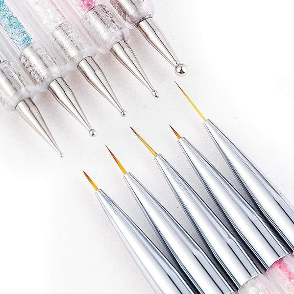 Planet Gates 5 Pcs/Sets Nail Art Pen 2 In 1 Double Ends Dotting Drawing Painting UV Gel Liner Polish Brush Set Nail Art Dotting Tools