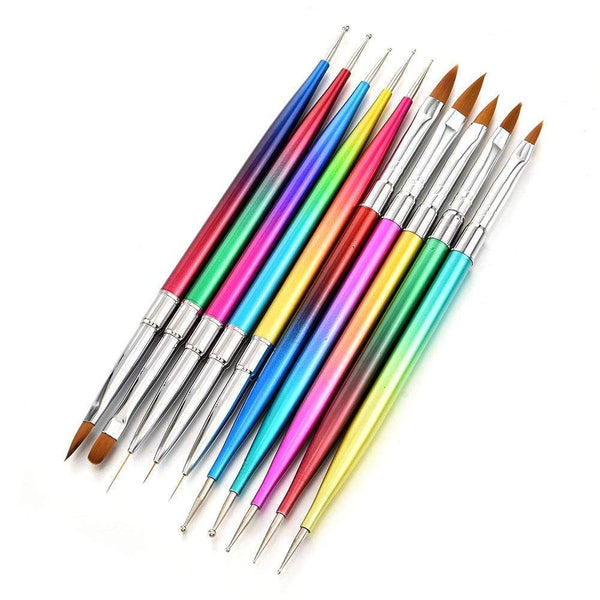 Planet Gates 5 Pcs/Sets Nail Art Pen 2 In 1 Double Ends Dotting Drawing Painting UV Gel Liner Polish Brush Set Nail Art Dotting Tools