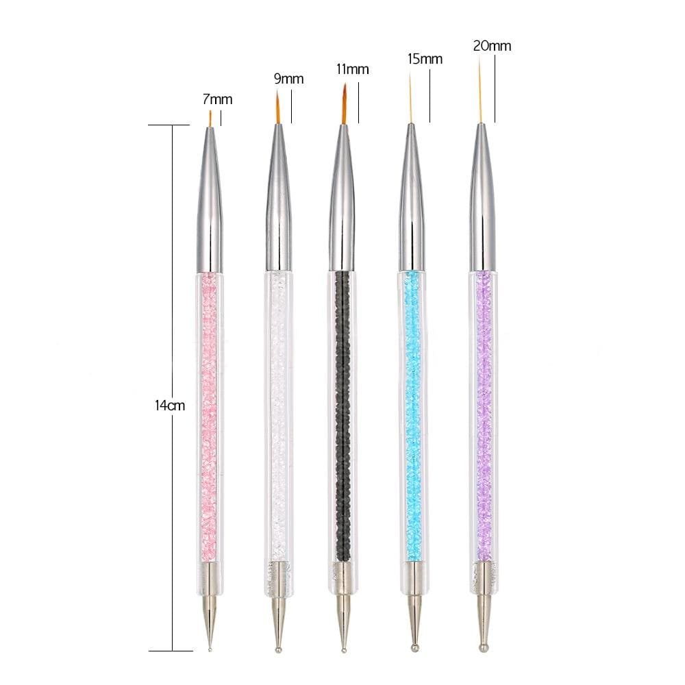 Planet Gates 5 Pcs/Sets Nail Art Pen 2 In 1 Double Ends Dotting Drawing Painting UV Gel Liner Polish Brush Set Nail Art Dotting Tools