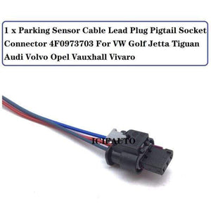 Planet Gates 5 Piece Parking Sensor Cable Lead Plug Pigtail Socket Connector 4F0973703 For VW Golf Jetta Tiguan Audi Volvo Opel Vauxhall Vivaro