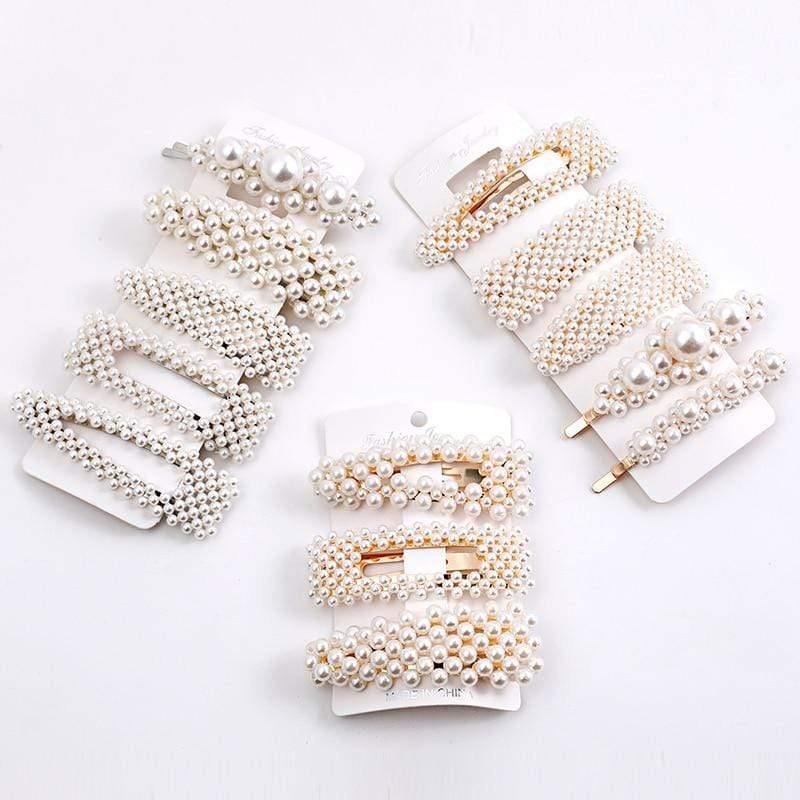 5 Pieces Pearl Hairpin Women's Fashion Soft Pearl Hairpin Hair Stick Girl Hair Clip Hair Clip Set Hair Accessories Jewellery