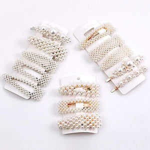 5 Pieces Pearl Hairpin Women's Fashion Soft Pearl Hairpin Hair Stick Girl Hair Clip Hair Clip Set Hair Accessories Jewellery