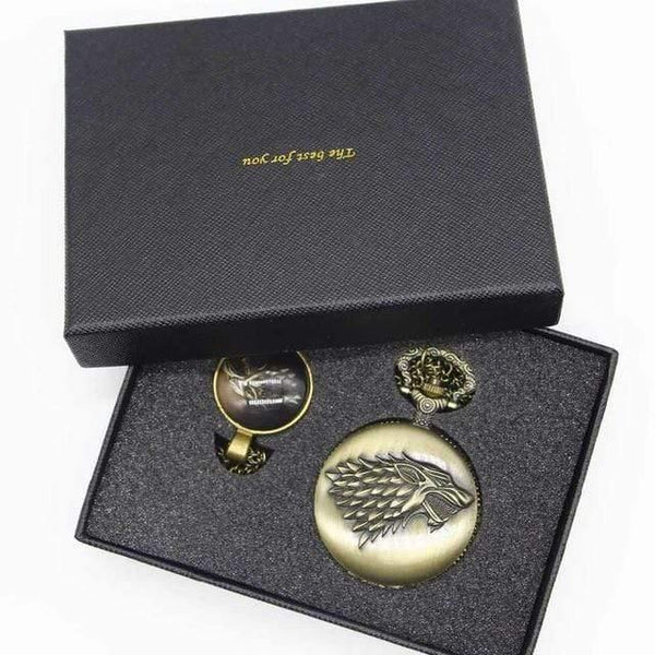Planet Gates 5 Pocket Watch Men Quartz Fashion Necklace Pendant With Luxury Gift Box Set #120805