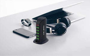Planet Gates 5 Port Multi USB Charger HUB LED Display USB Charging Station Dock Universal Mobile Phone Desktop Wall Home Chargers EU US Plug