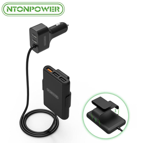 Planet Gates 5 Ports USB  QC 3.0 Car Charger with 1.8m Extension Cable with Detachable Clip For Mobile Phone Tablet GPS Car-Charger