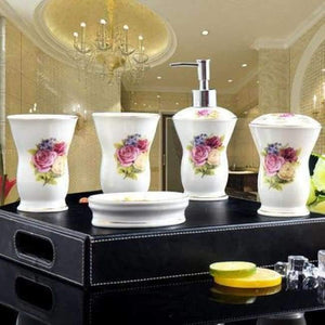 Planet Gates 5 Set ceramics Bathroom Accessories Set Soap Dispenser/Toothbrush Holder/Tumbler/Soap Dish Bathroom Products gift