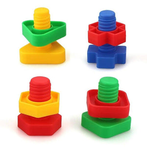 Planet Gates 5 Set Screw building blocks plastic insert blocks nut shape toys for children Educational Toys montessori scale models