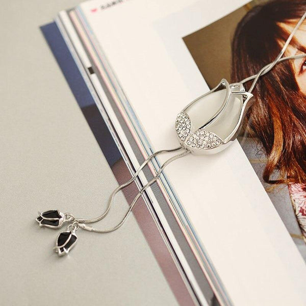 Fashion Elegant Simulated Pearl Choker Necklaces For Women Silver Color Chain Long Necklace Pendant Jewelry Accessories Trendy