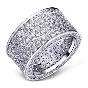 Planet Gates 5 / White 925 Silver Gemstone Rings Finger Shining 320pcs Full Simulated Diamond Gold Ring for Women Men