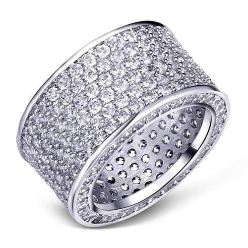 Planet Gates 5 / White 925 Silver Gemstone Rings Finger Shining 320pcs Full Simulated Diamond Gold Ring for Women Men