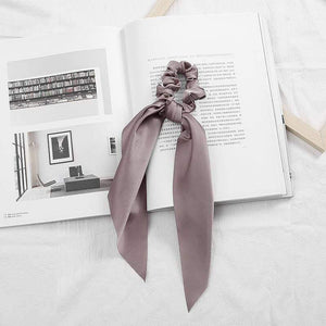 Women Streamers Scrunchies Polka Dot Floral Print Elastic Bow Hair Rope Girl Hair Ties Korean Sweet Hair Accessories Headwear