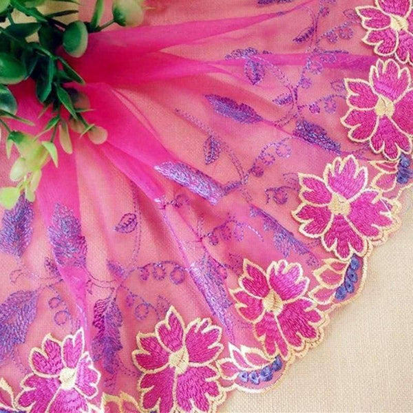 Planet Gates 5 Yards Embroidered Lace Edge Trim Ribbon Wedding Applique DIY Craft Arts Crafts Lace Trimmings For Sewing Supplies