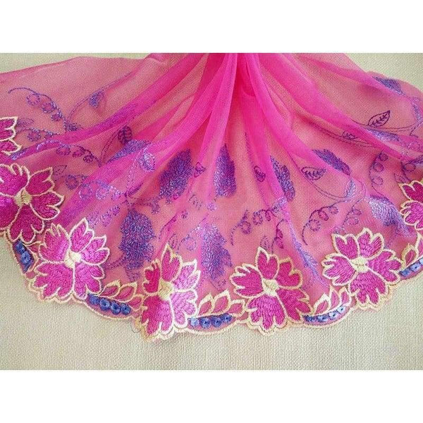 Planet Gates 5 Yards Embroidered Lace Edge Trim Ribbon Wedding Applique DIY Craft Arts Crafts Lace Trimmings For Sewing Supplies