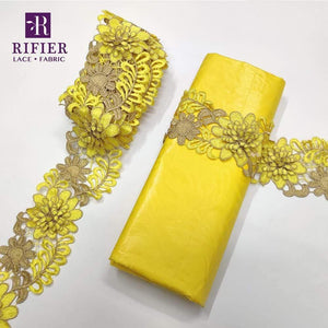 Planet Gates 5 Yards Embroidered Lace Ribbon Tape With 5 Yards Bazin Riche Getzner For African Women Daily Dresses Sewing Decoration Laces