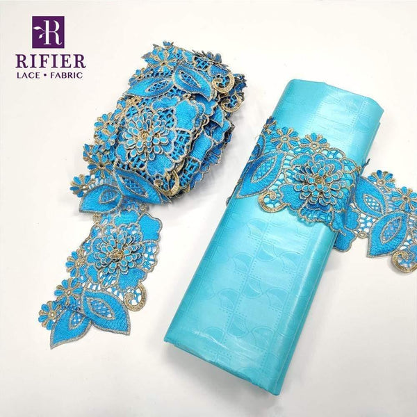 Planet Gates 5 Yards Embroidered Lace Ribbon Tape With 5 Yards Bazin Riche Getzner For African Women Daily Dresses Sewing Decoration Laces