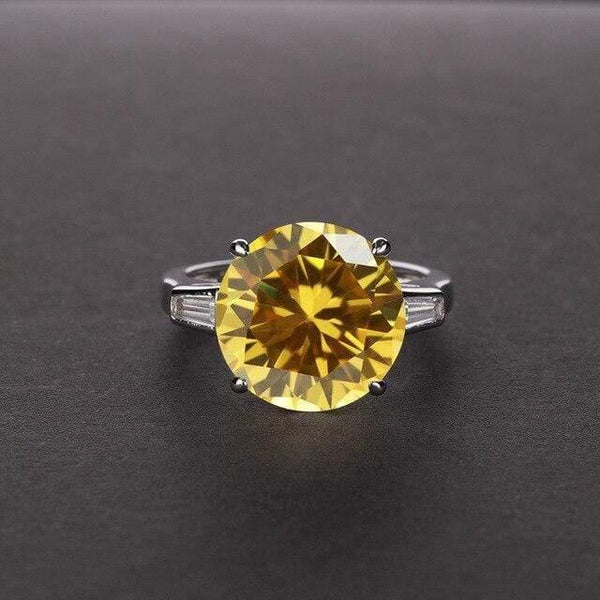 Planet Gates 5 / Yellow 925 Sterling Silver Citrine Gemstone Birthstone Wedding Engagement Diamonds Ring Fine Jewelry Wholesale