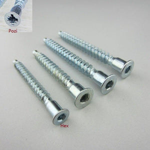 50/100/200/500/1000Pcs/Lot Hex or Pozi Drive Countersunk Head Furniture Confirmat Screws for Wood DIY Knock Down K/D