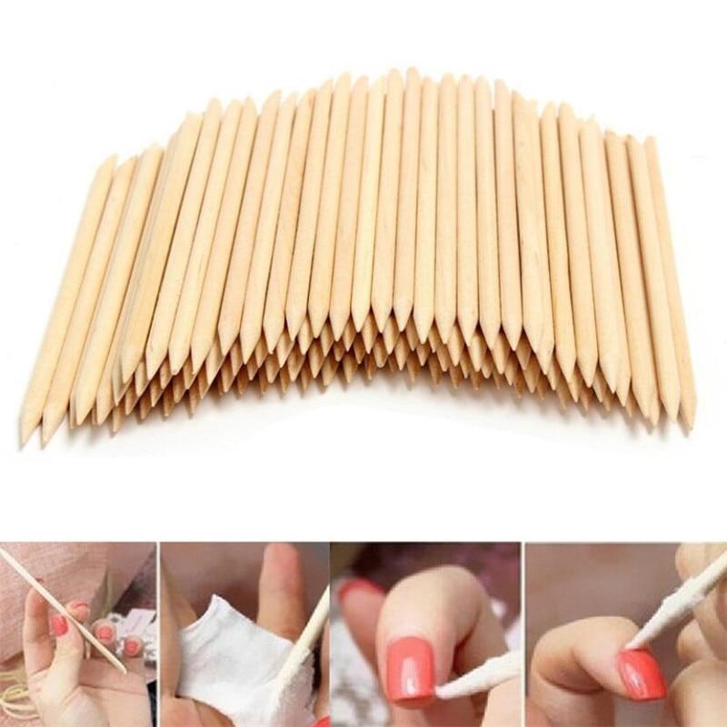 Planet Gates 50/100/200 Pcs Nail Art Design Orange Wood Stick Sticks Cuticle Pusher Remover Manicure Pedicure Care Professional Nail Art Tool