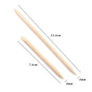 Planet Gates 50/100 Wooden Cuticle Pusher Remover Nail Art Design Orange Wood Sticks Rhinestones Dotting Removal Manicure Pedicure Care Tools