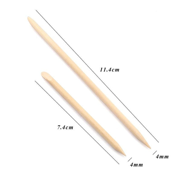 Planet Gates 50/100 Wooden Cuticle Pusher Remover Nail Art Design Orange Wood Sticks Rhinestones Dotting Removal Manicure Pedicure Care Tools