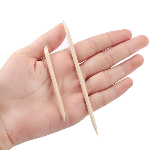 Planet Gates 50/100 Wooden Cuticle Pusher Remover Nail Art Design Orange Wood Sticks Rhinestones Dotting Removal Manicure Pedicure Care Tools