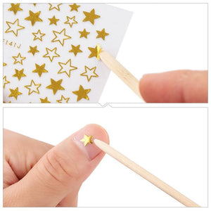 Planet Gates 50/100 Wooden Cuticle Pusher Remover Nail Art Design Orange Wood Sticks Rhinestones Dotting Removal Manicure Pedicure Care Tools