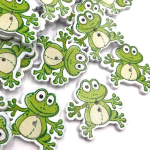 Planet Gates 50/100pc Mix Animals Frog Kid's/ Baby Wood Button DIY Craft Sewing 29mm WB403