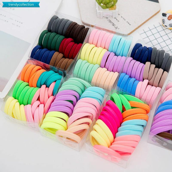 50/100Pcs 35mm Diameter High Elastic Hair Bands for Women Girls Hairband Rubber Ties Ponytail Holder Scrunchies Hair Accessories