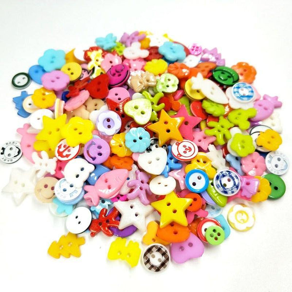 Planet Gates 50/120/200pcs Lots Mixed Styles Random 8MM-19MM Flatback Plastic Buttons Children's Garment Sewing Accessories DIY Scrapbooking